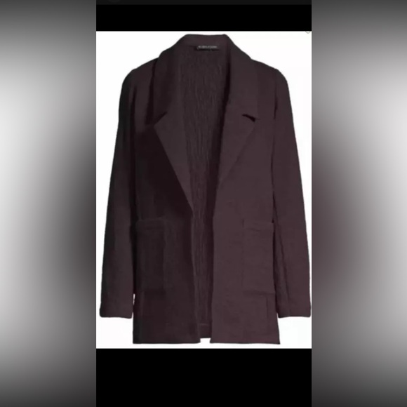 Eileen Fisher Cotton Tencel Stretch Pucker Notch Collar Jacket  PL NWT $358 - Picture 1 of 12